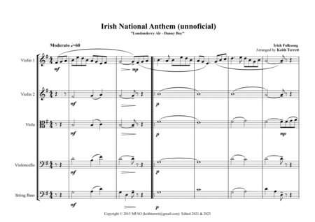 Irish National Anthem (Unofficial) for String Orchestra image number null