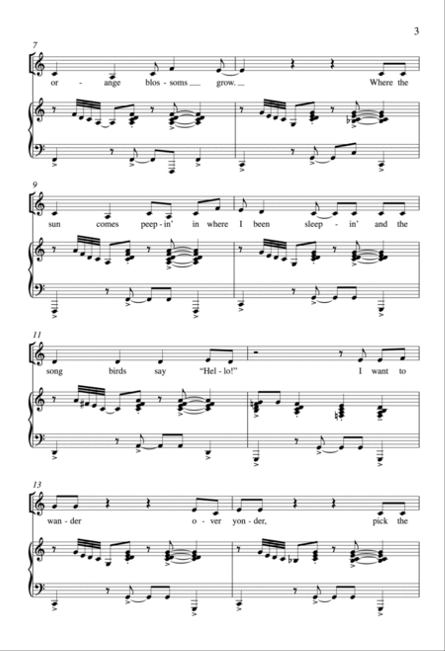 Where the Orange Blossoms Grow Unison Choir scores gallery preview page 2