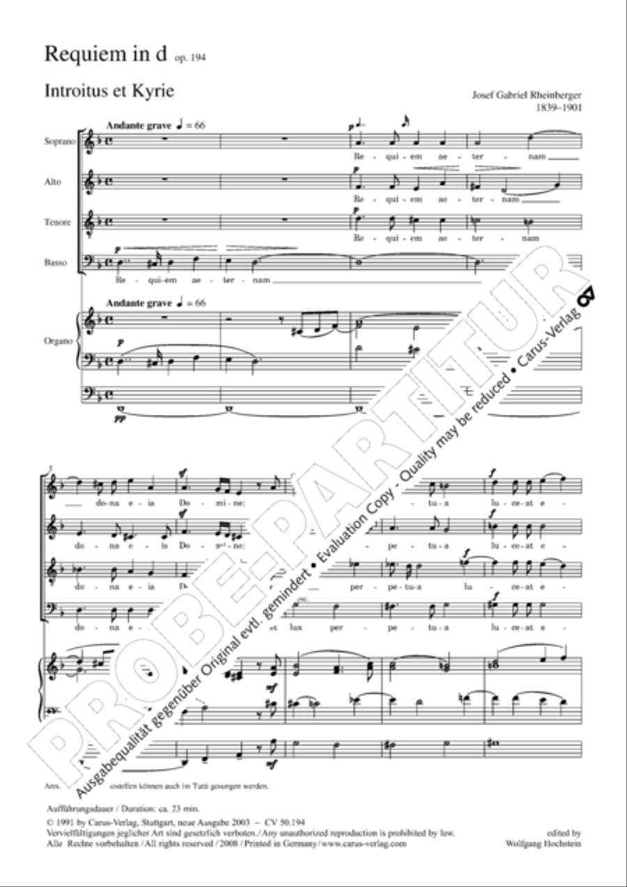 Requiem in D minor 4-Part scores gallery preview page 5