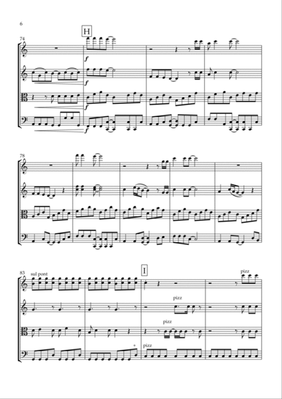 Learning To Fly String Quartet scores gallery preview page 6