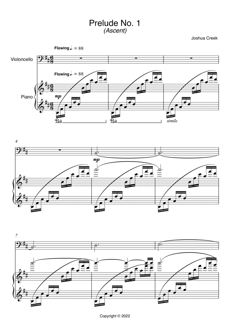 Prelude No.1 (Ascent) String Duet scores gallery preview page 1
