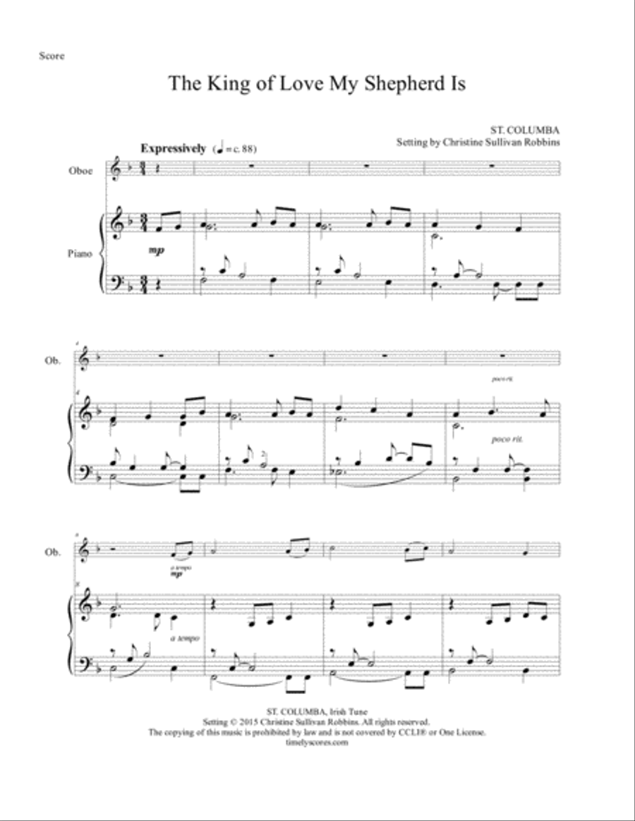 The King of Love My Shepherd Is Piano scores gallery preview page 1