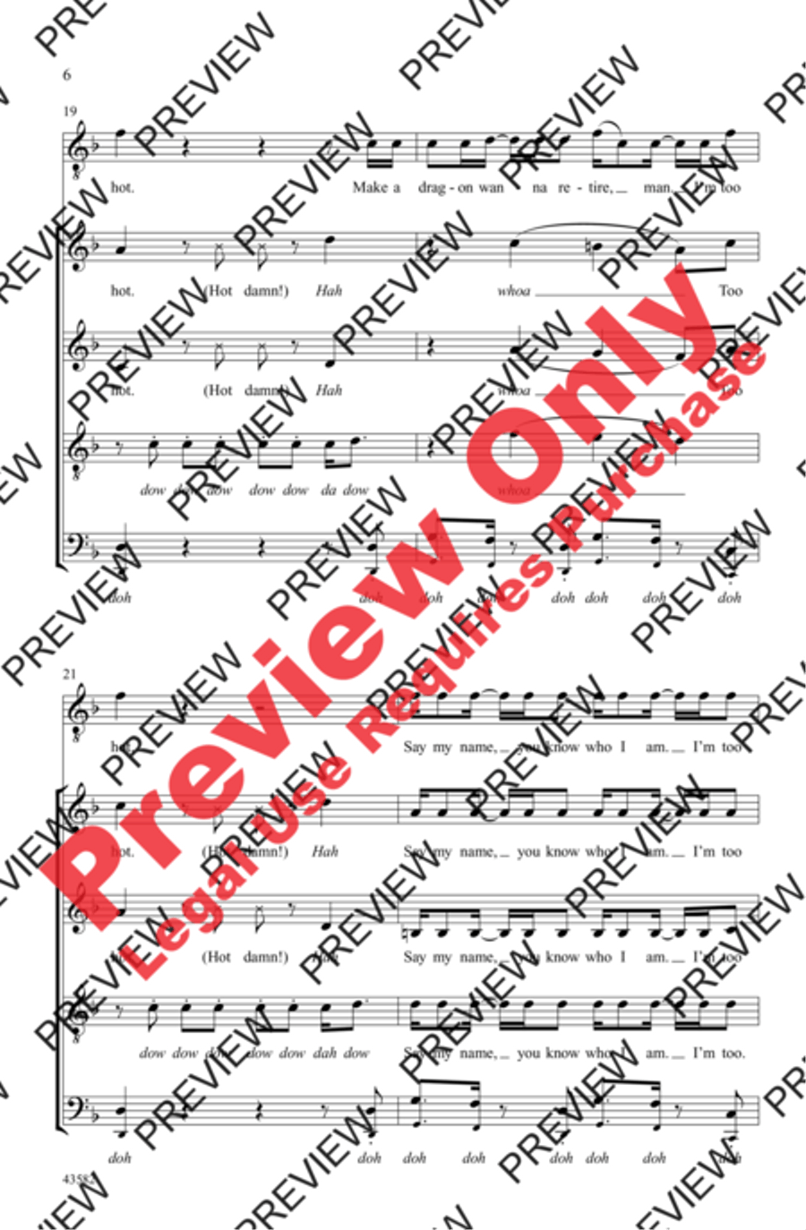 Uptown Funk 4-Part scores gallery preview page 6