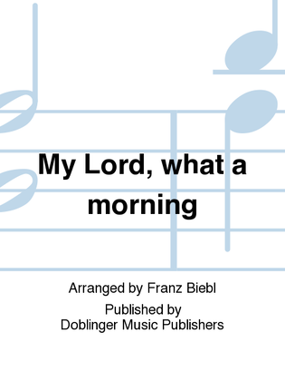 Book cover for My Lord, what a morning
