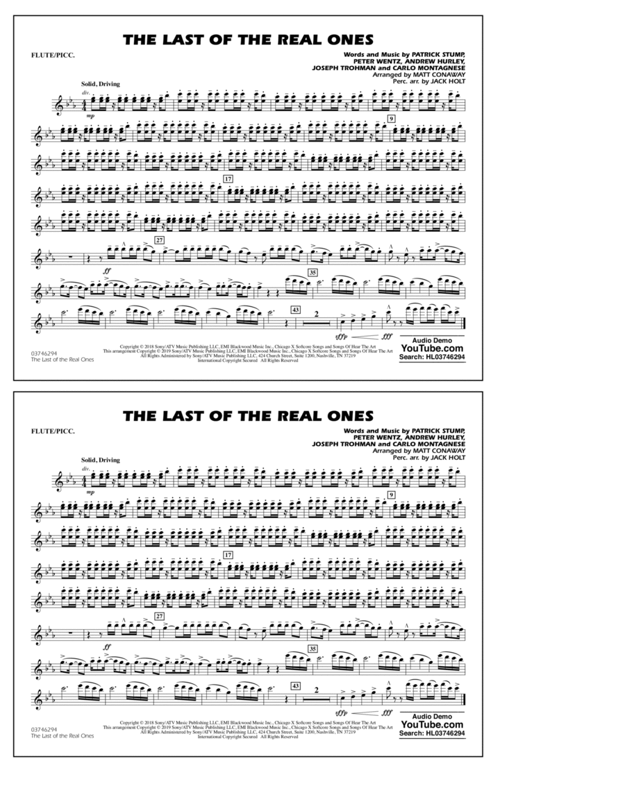 Last of the Real Ones (arr. Matt Conaway) - Flute/Piccolo