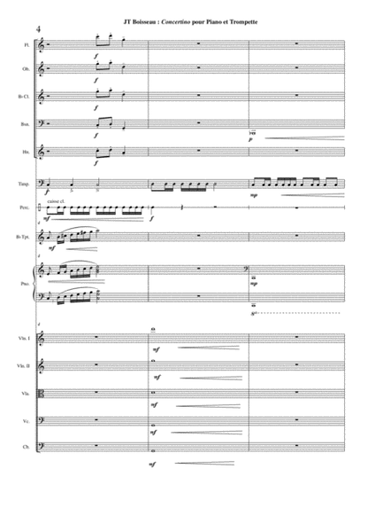 Jean-Thiuerry Boisseau Concertino for Piano, Trumpet in Bb and Orchestra, score only