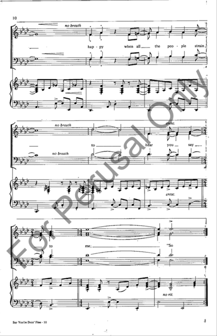 Say You're Doin' Fine 4-Part scores gallery preview page 10