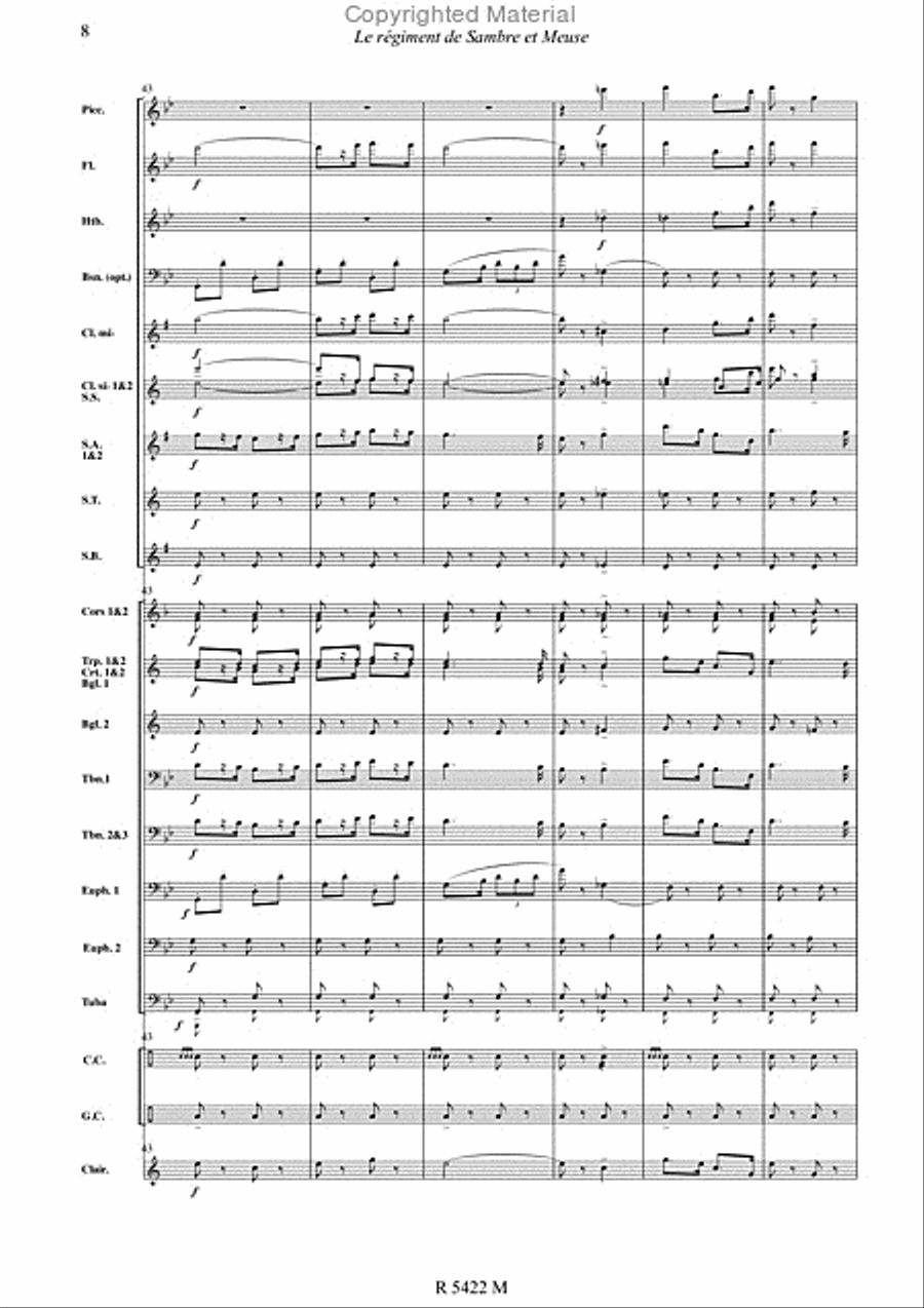 Sambre et meuse Concert Band scores gallery preview page 9