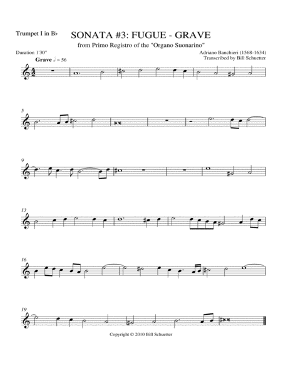 Sonata 3: Fugue-Grave Trombone scores gallery preview page 3