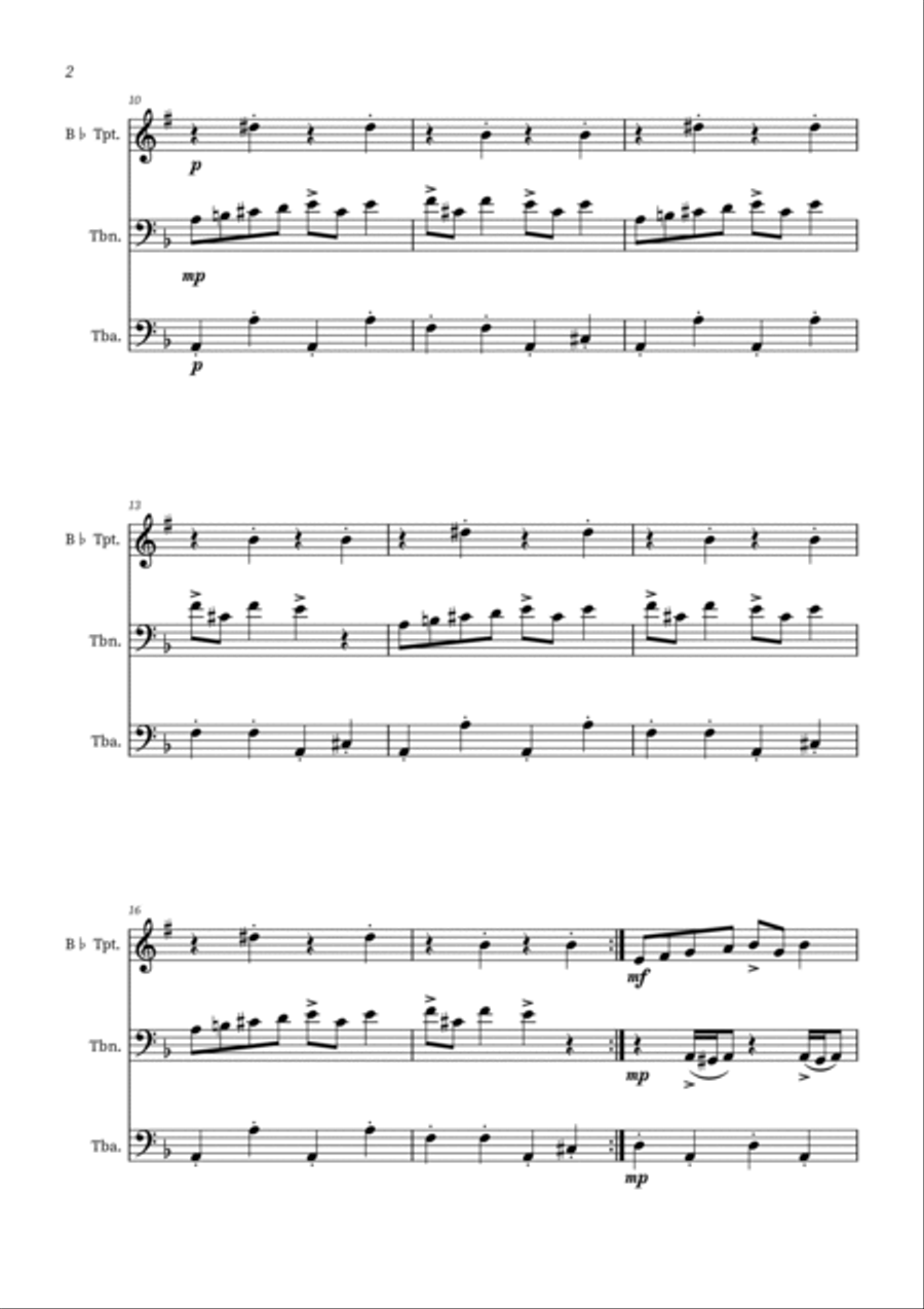 In The Hall Of The Mountain King - Brass Trio Brass Trio scores gallery preview page 2
