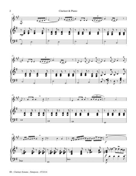 Clarinet Sonata - 3rd Mov. (Allegro con moto) image number null