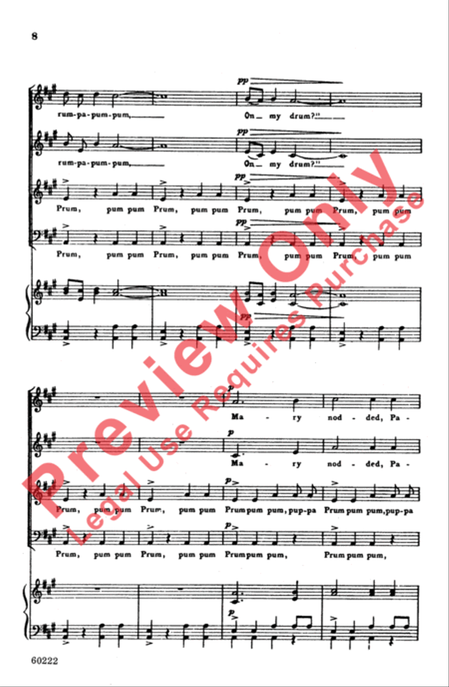 The Little Drummer Boy 4-Part scores gallery preview page 8