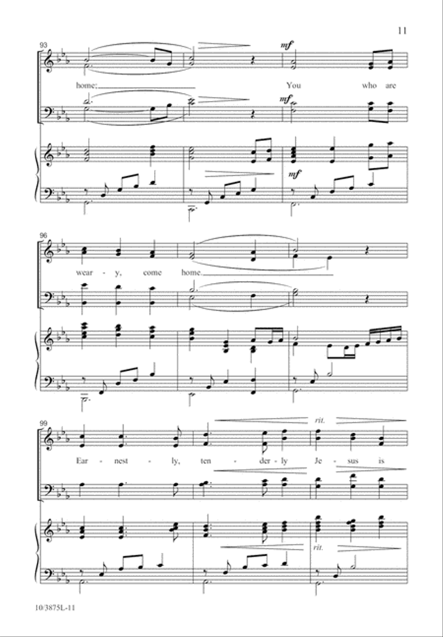 Softly and Tenderly 4-Part scores gallery preview page 12