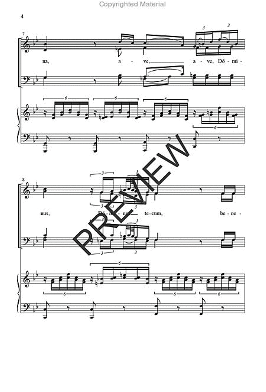 Ave Maria Ave Maria 4-Part scores gallery preview page 4