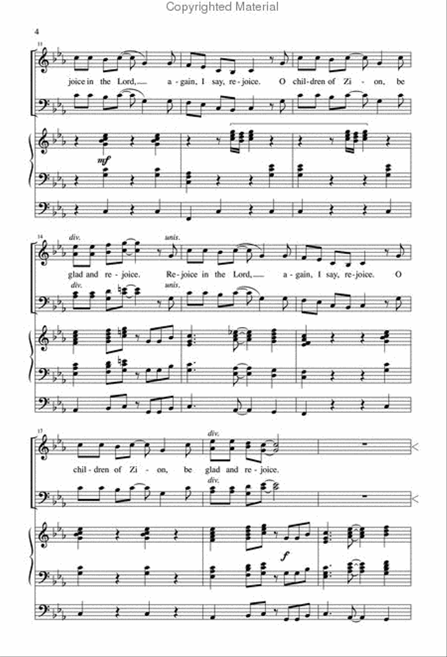 Rejoice in the Lord Always 4-Part scores gallery preview page 4