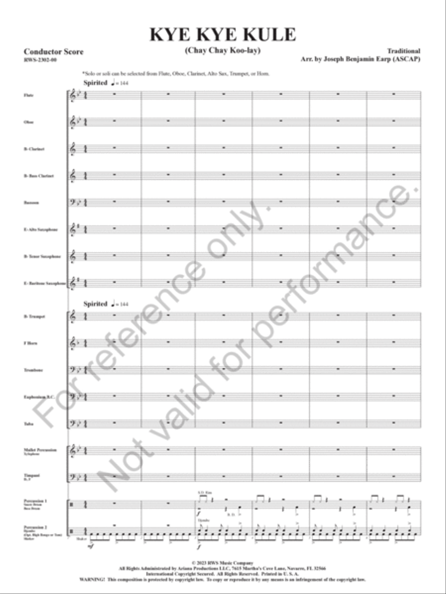 Kye Kye Kule Kye Kye Kule Concert Band scores gallery preview page 4