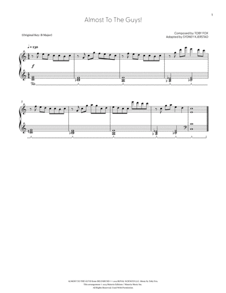 Almost to the Guys! (DELTARUNE Chapter 2 - Piano Sheet Music)