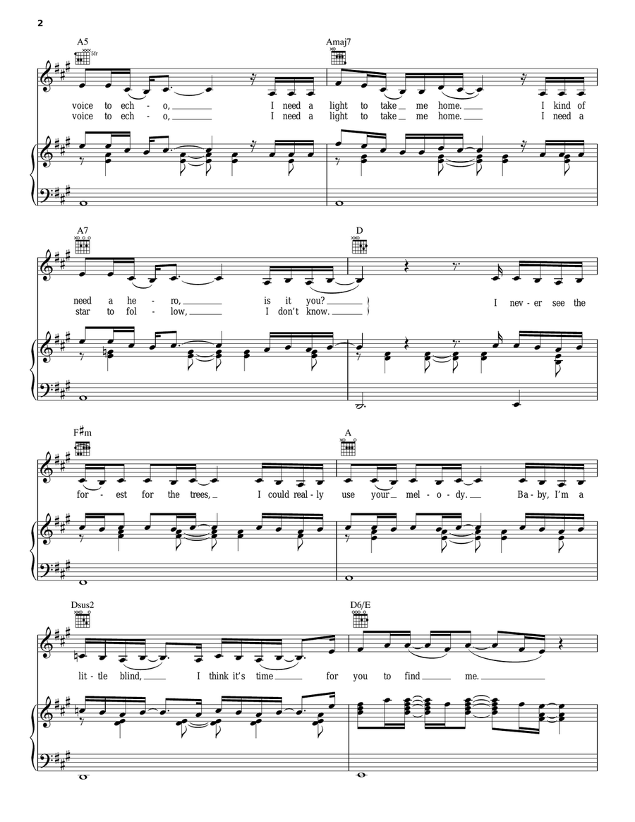 Nightingale Piano, Vocal, Guitar scores gallery preview page 2
