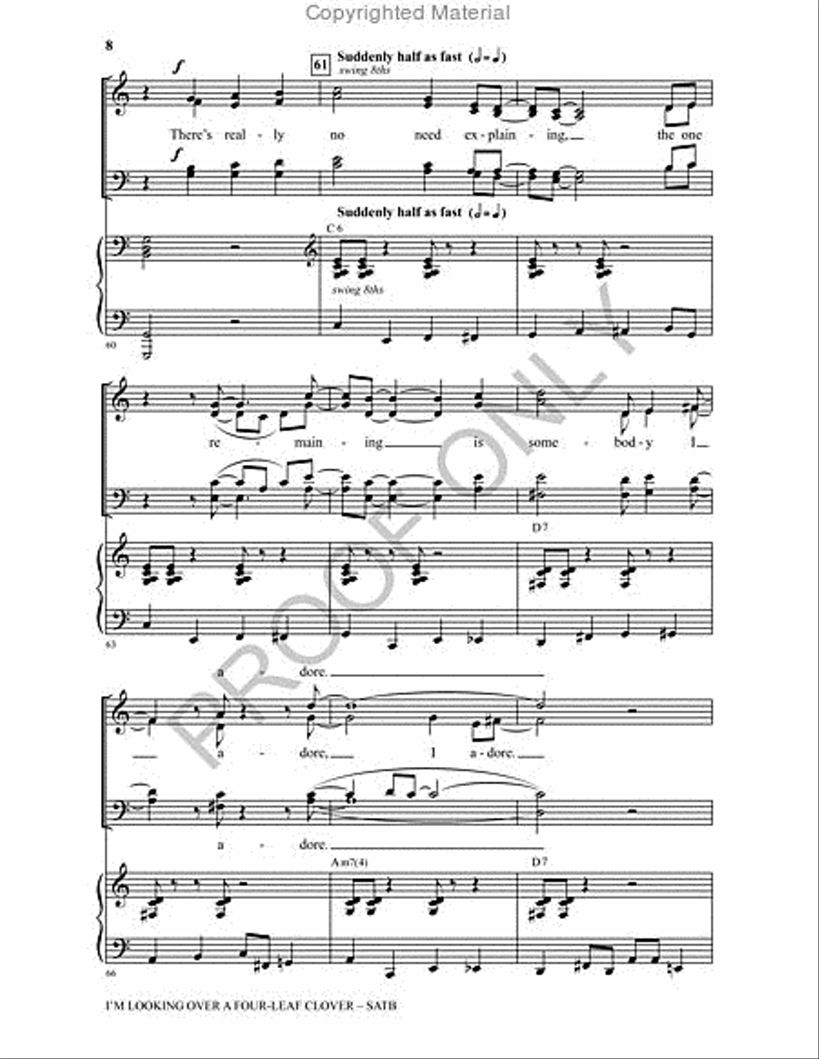 I'm Looking Over A Four-leaf Clover 4-Part scores gallery preview page 7