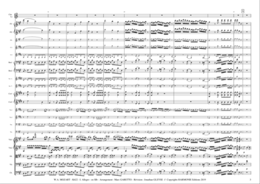 MOZART Clarinet Concerto K 622 - I. ALLEGRO // for Bb clarinet or A clarinet // Original or Modern F Chamber Orchestra scores gallery preview page 5