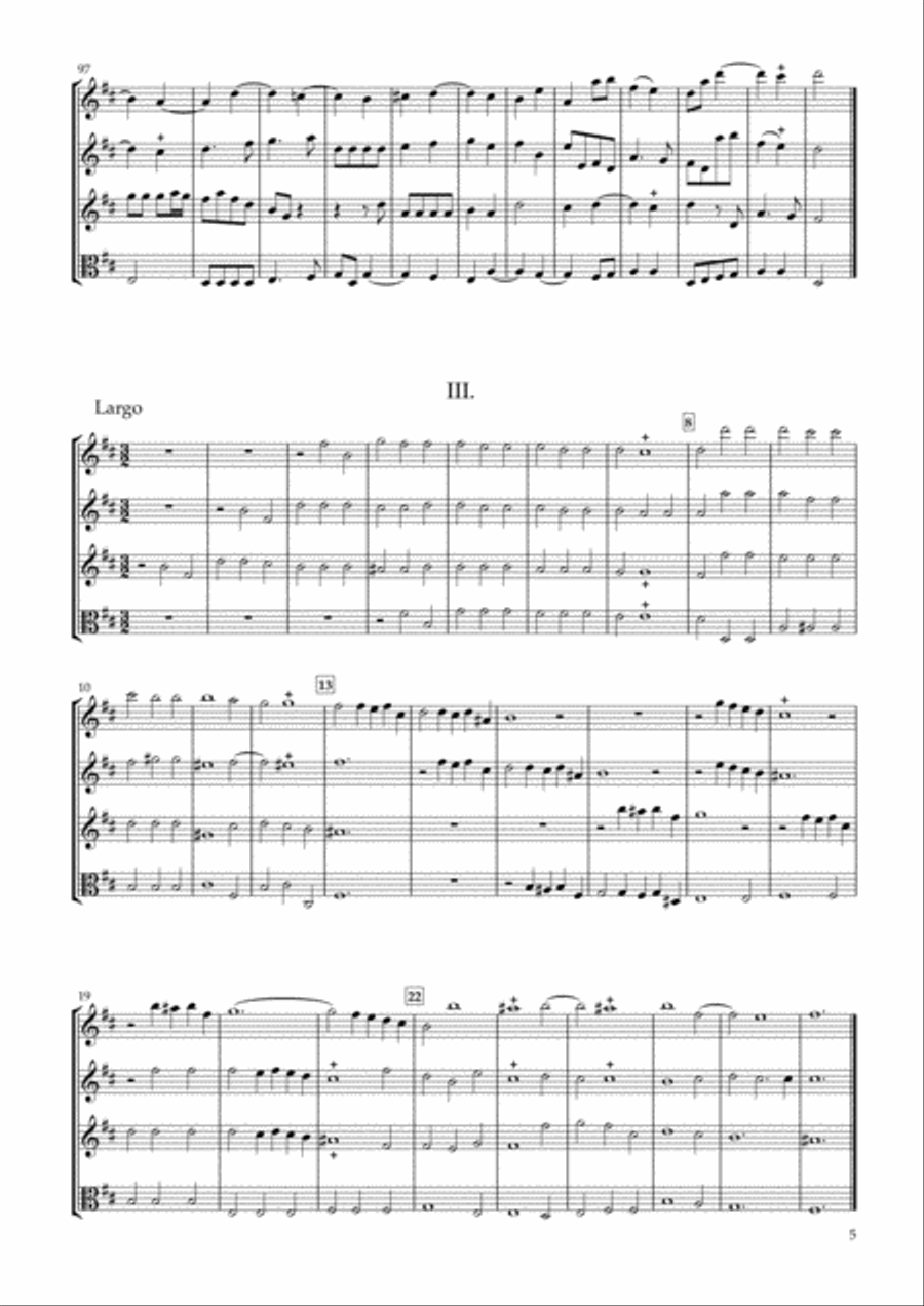 Sonata Op.34-4 for Three Violins & Viola String Duet scores gallery preview page 5