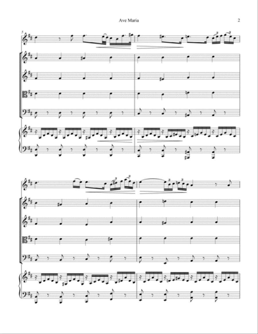 Ave Maria (Schubert) for voice and easy piano (G major) Voice scores gallery preview page 3