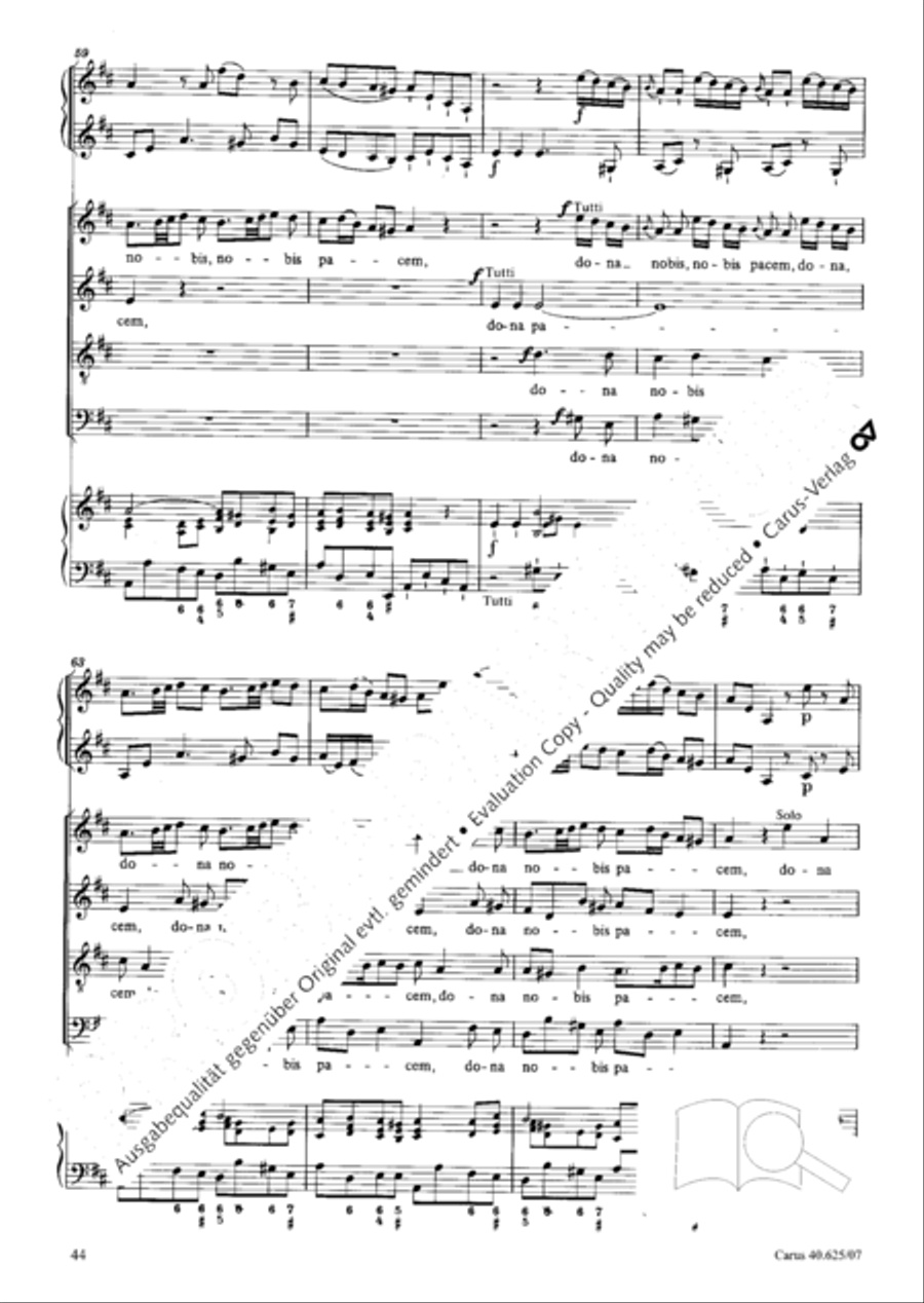 Missa brevis in D Major, K. 194 4-Part scores gallery preview page 45