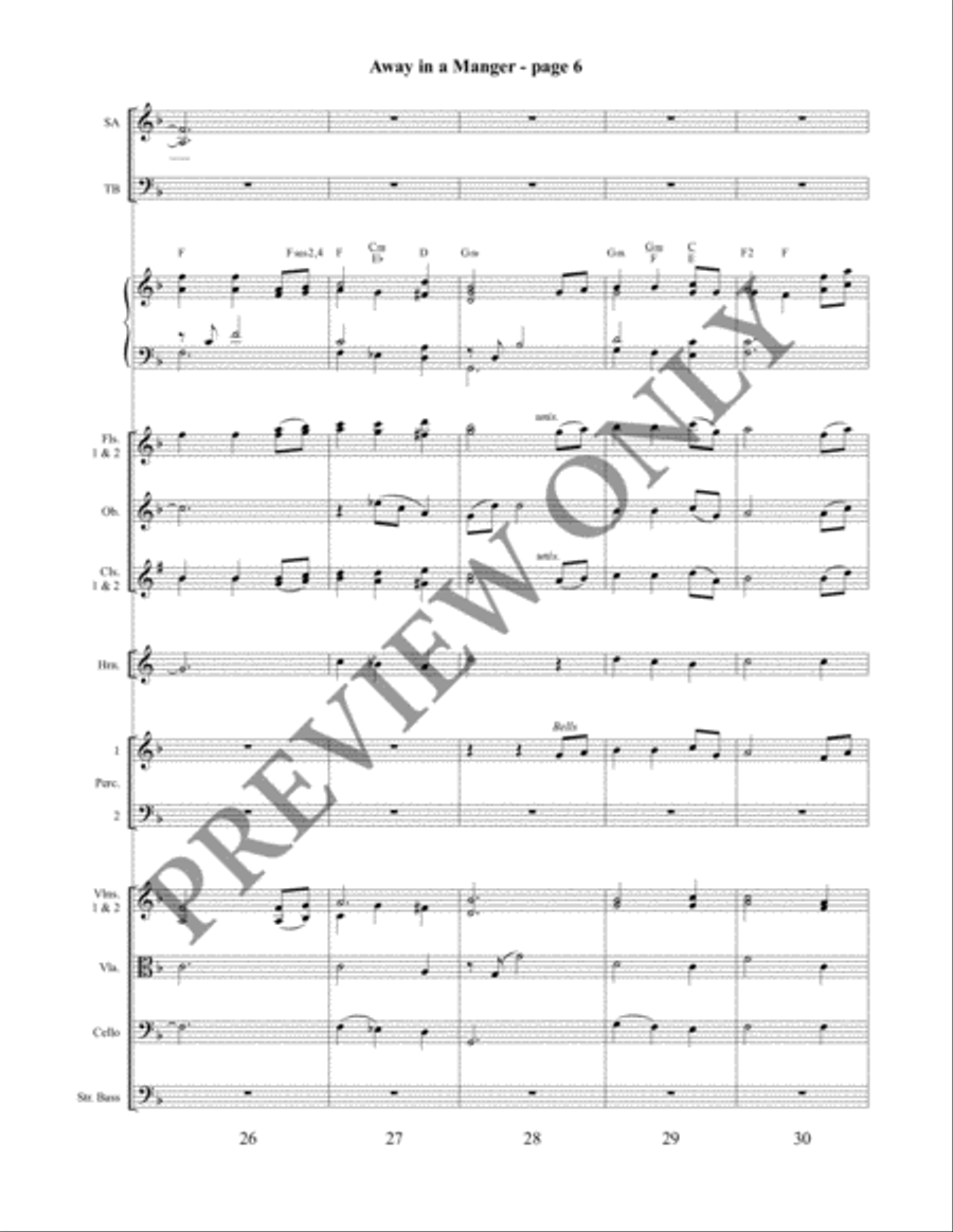 Away in a Manger Away in a Manger 4-Part scores gallery preview page 7