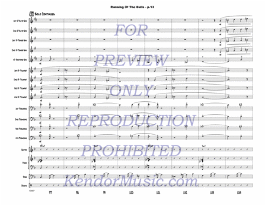 Running Of The Bulls Jazz Ensemble scores gallery preview page 14