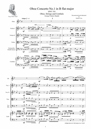 Handel - Oboe Concerto No.1 in B flat major HWV 301 for Oboe, Strings and Cembalo