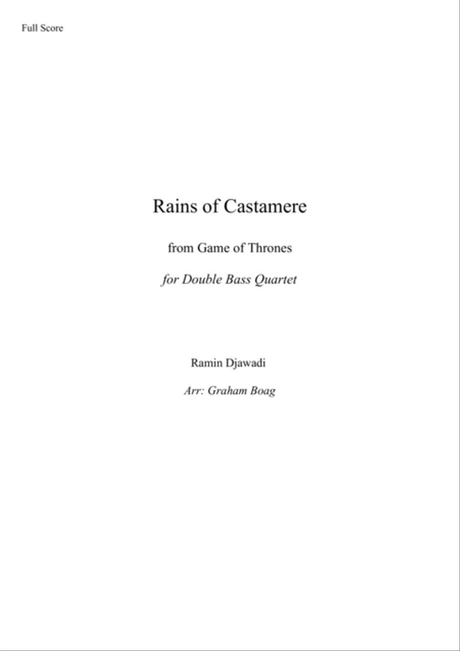 The Rains Of Castamere Double Bass scores gallery preview page 1