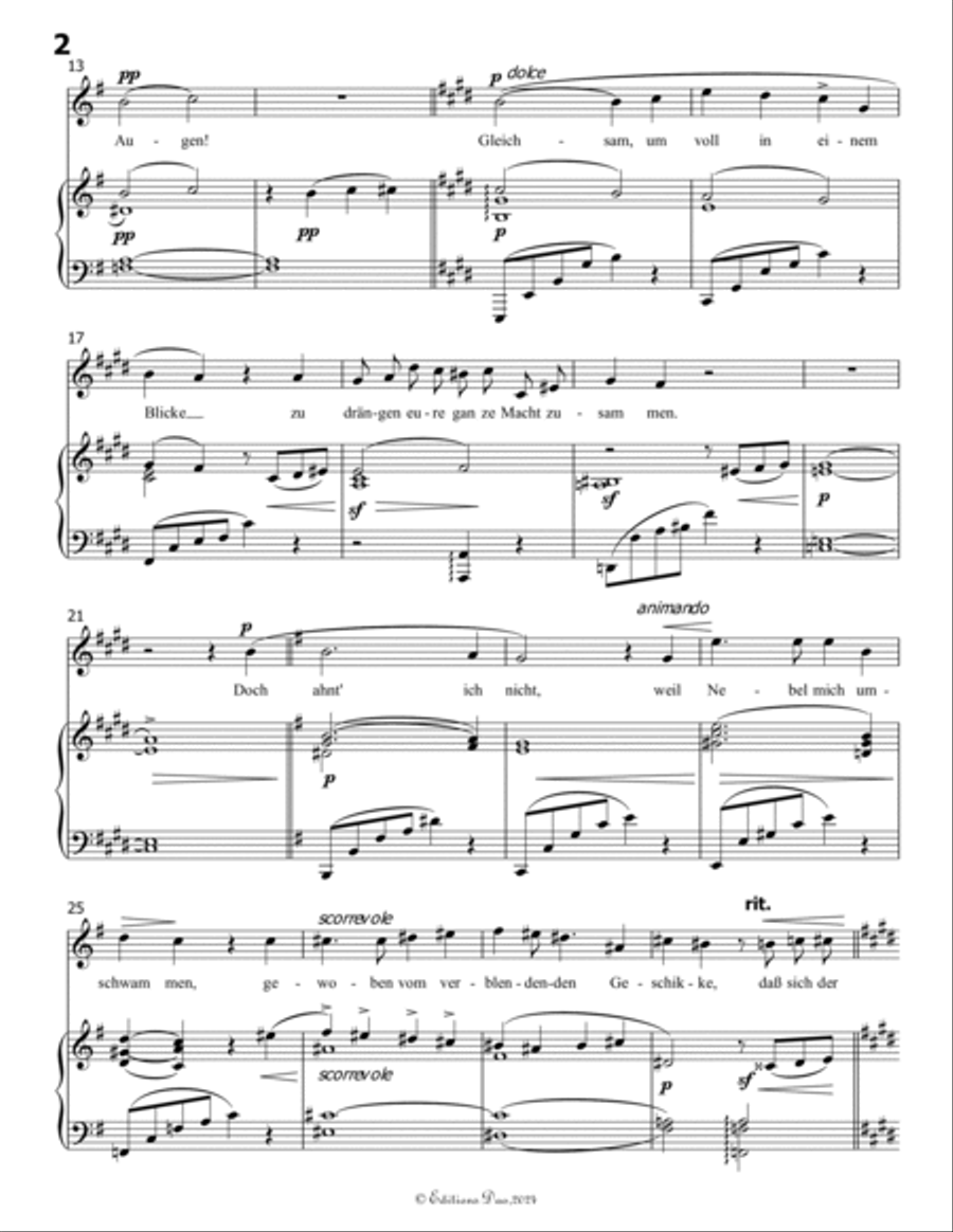 Nun seh ich wohl, by Mahler, in e minor, warum so dunkle Flammen Piano, Vocal scores gallery preview page 4