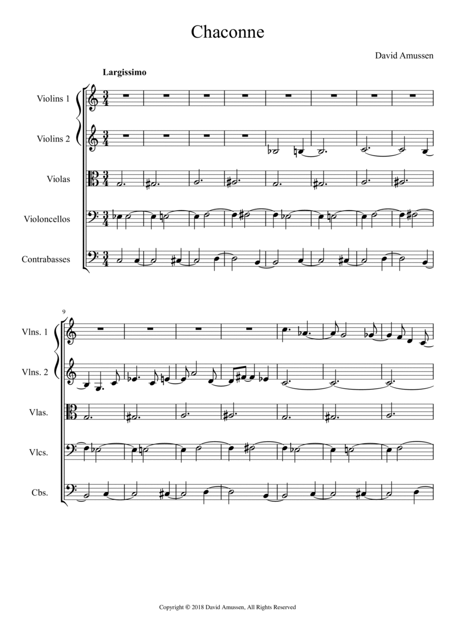 Chaconne (2018) String Orchestra scores gallery preview page 1