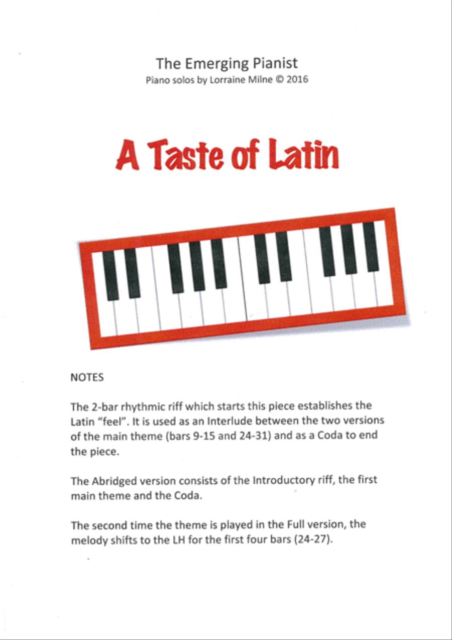 A Taste of Latin Piano Method scores gallery preview page 1