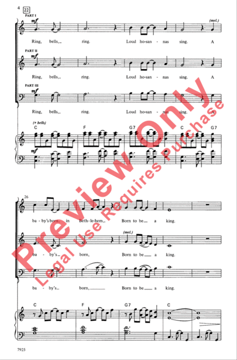 Baby's Born in Bethlehem 3-Part scores gallery preview page 4