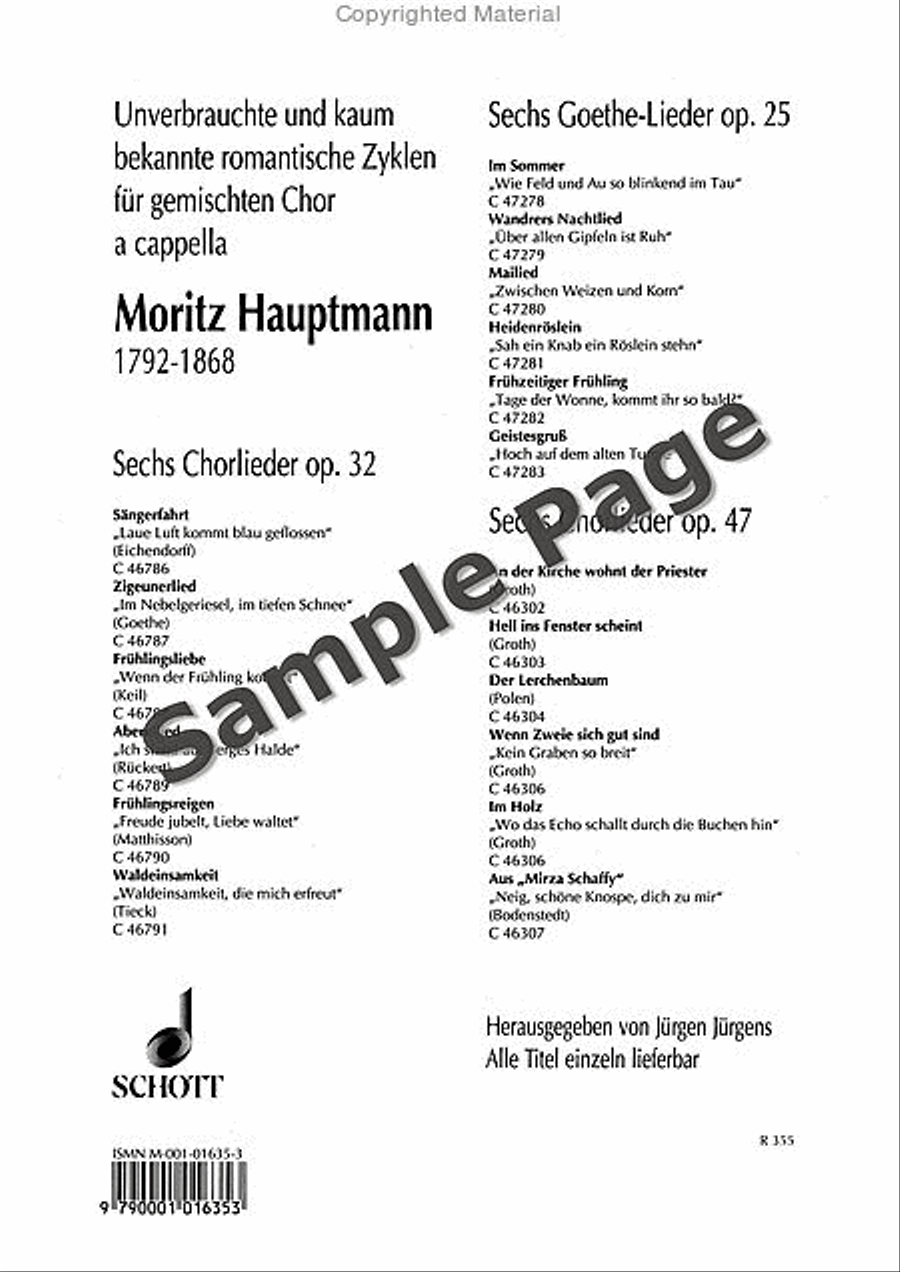 Hauptmann M Mailied Op25/3 4-Part scores gallery preview page 9