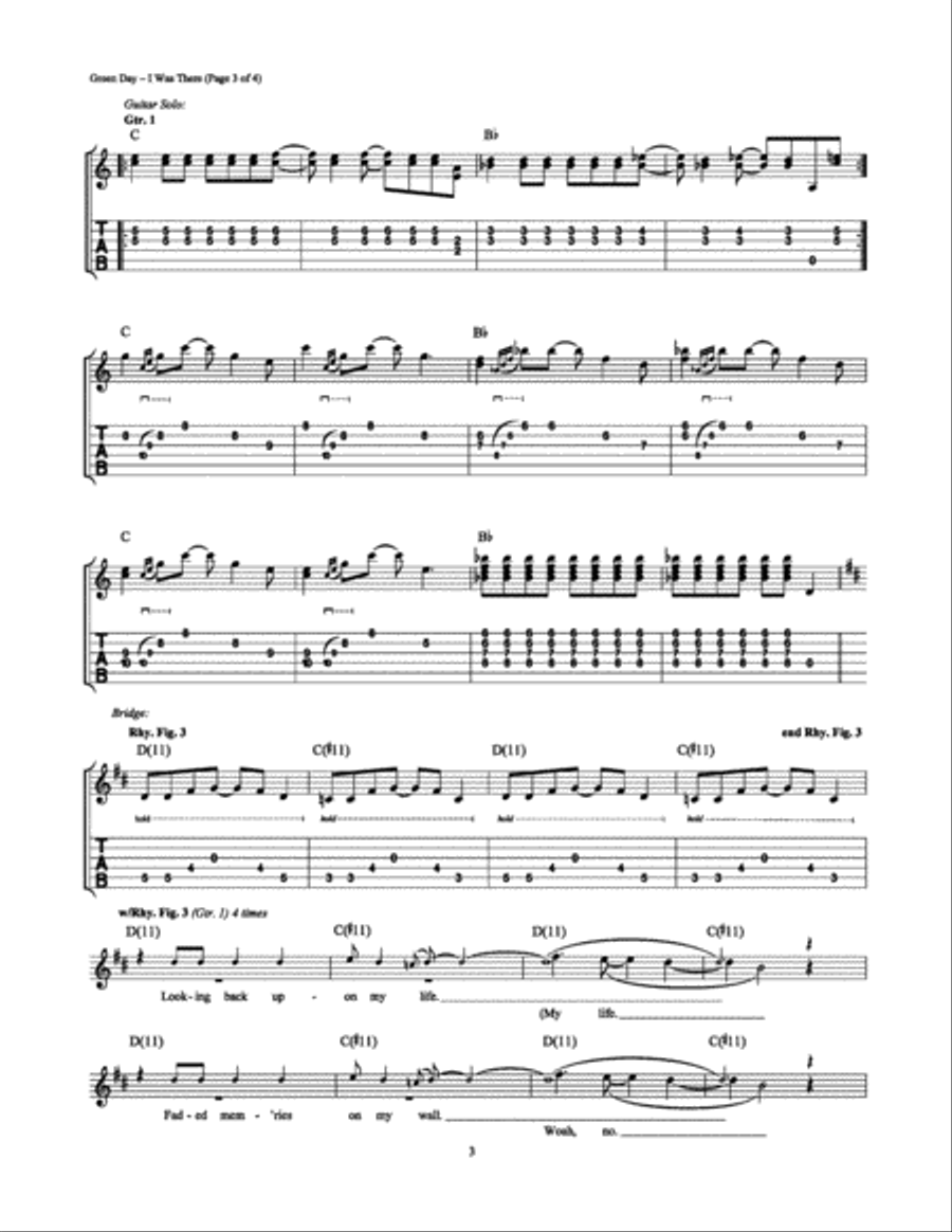 I Was There Electric Guitar scores gallery preview page 3