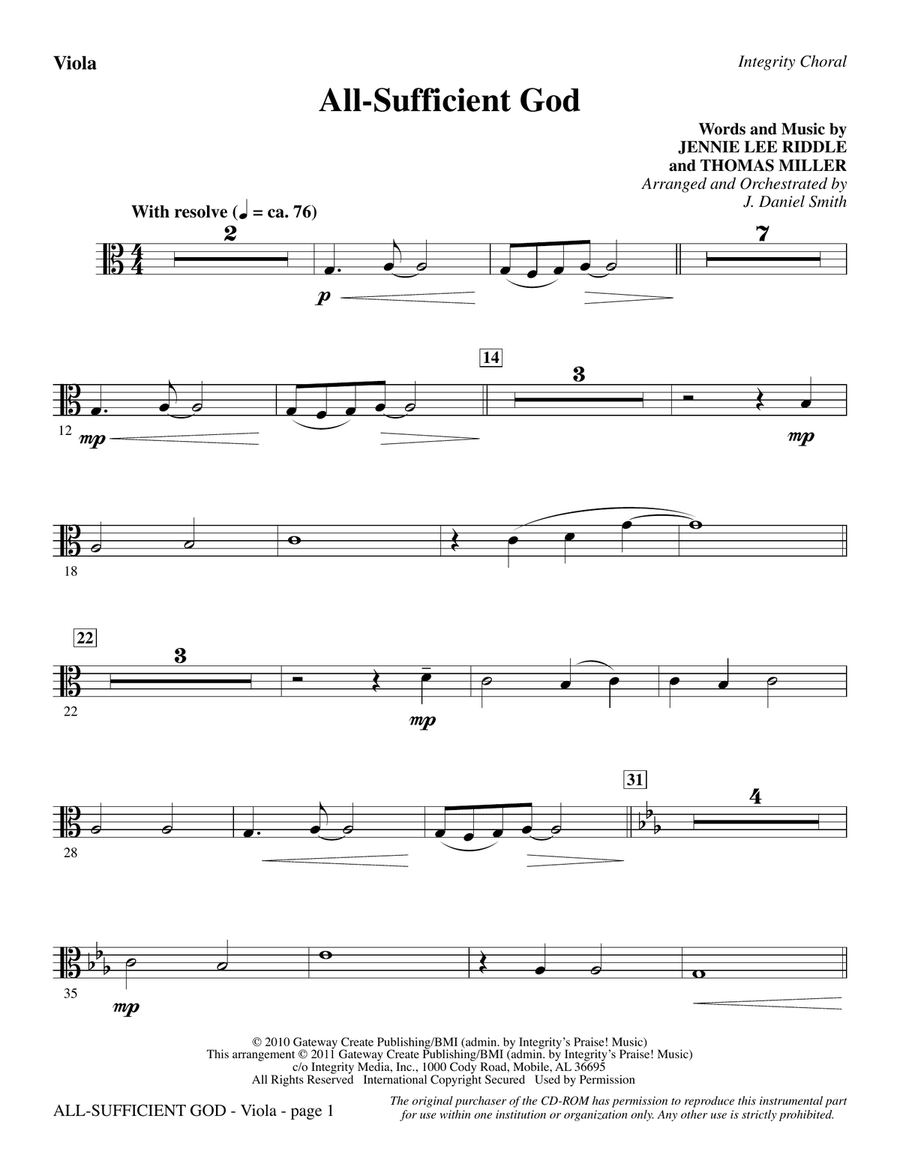 All-Sufficient God - Viola