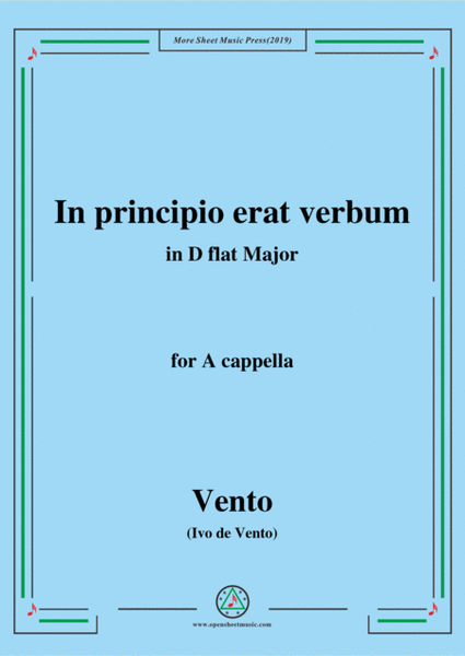 Vento-In principio erat verbum,in D flat Major,for A cappella image number null