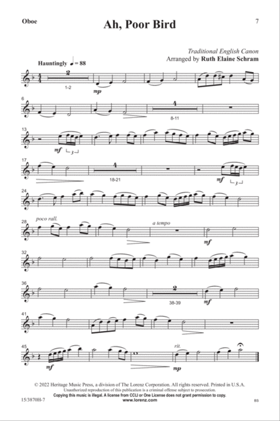 Ah, Poor Bird 2-Part scores gallery preview page 7