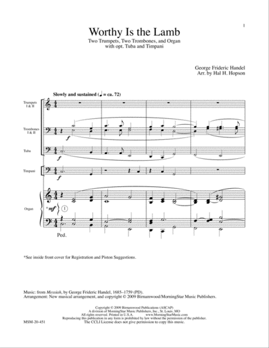 Worthy Is the Lamb Worthy Is the Lamb Organ scores gallery preview page 2