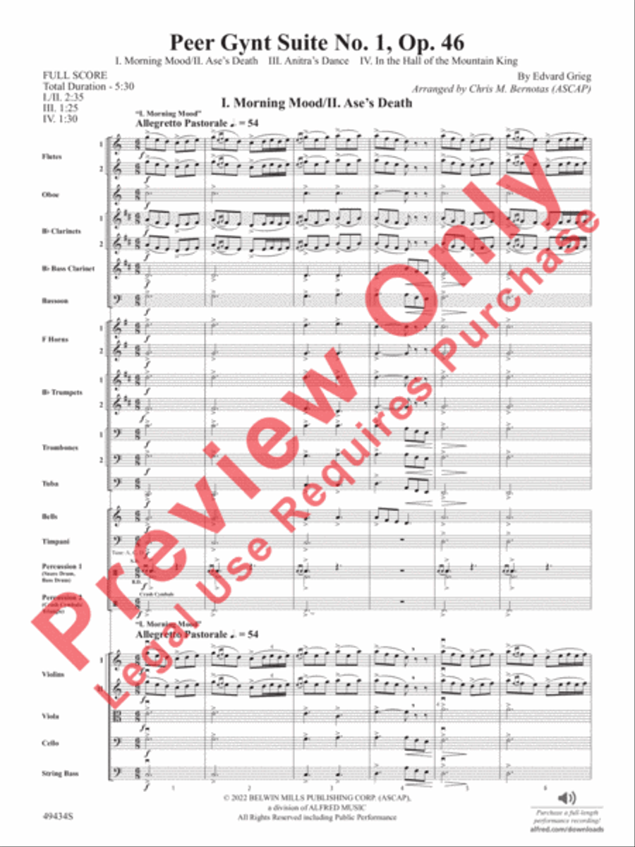 Peer Gynt Suite No.1, Op. 46 Full Orchestra scores gallery preview page 4