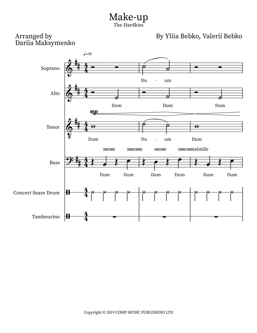 Make-up (ira' Radio Mix) 4-Part scores gallery preview page 1