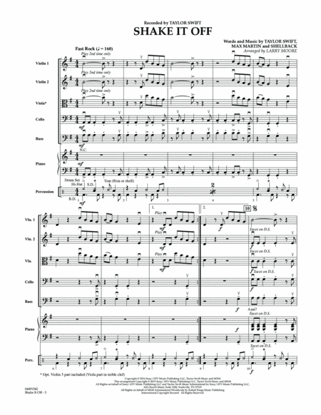 Shake It Off - Conductor Score (Full Score)