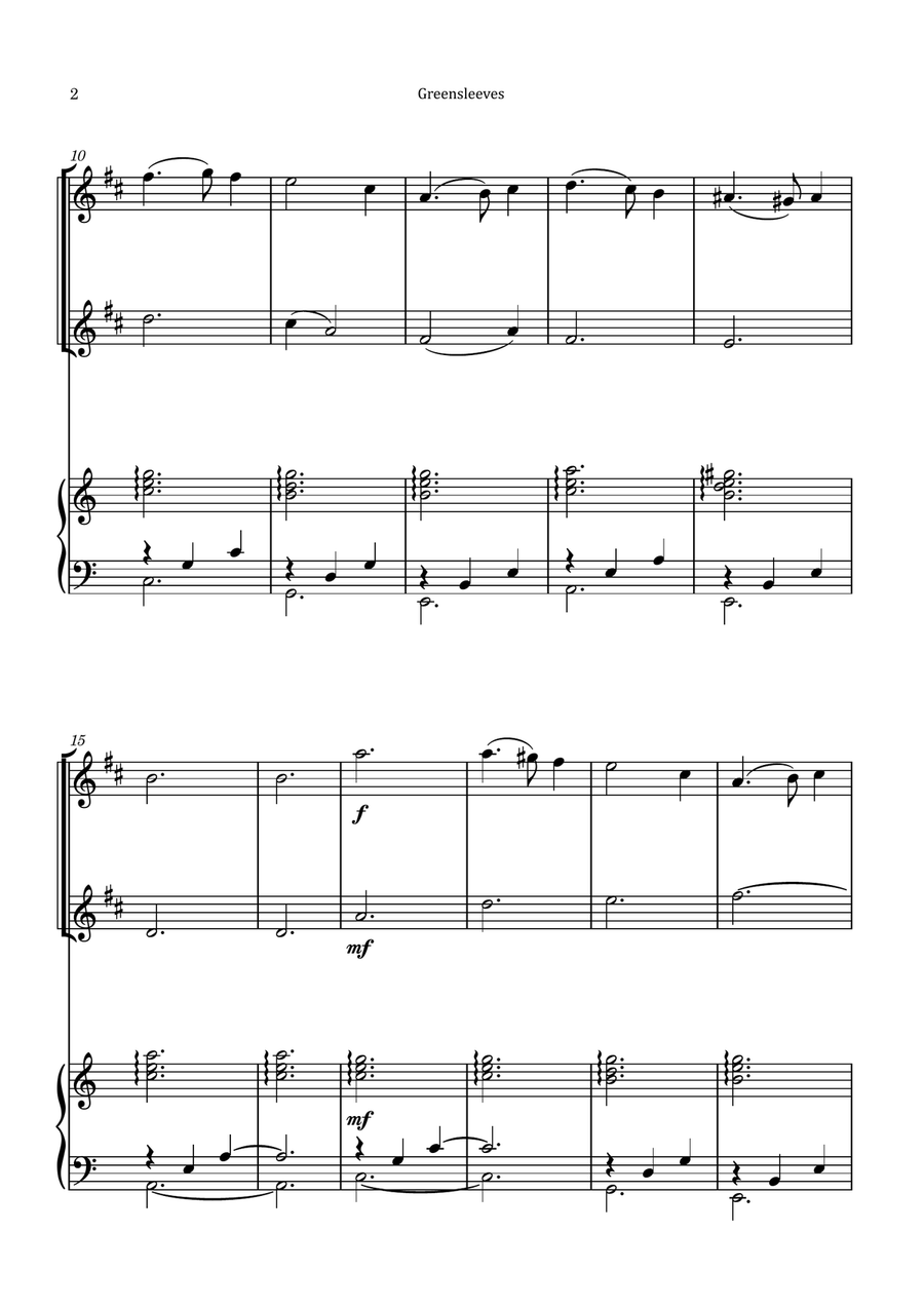Greensleeves Woodwind Duet scores gallery preview page 2