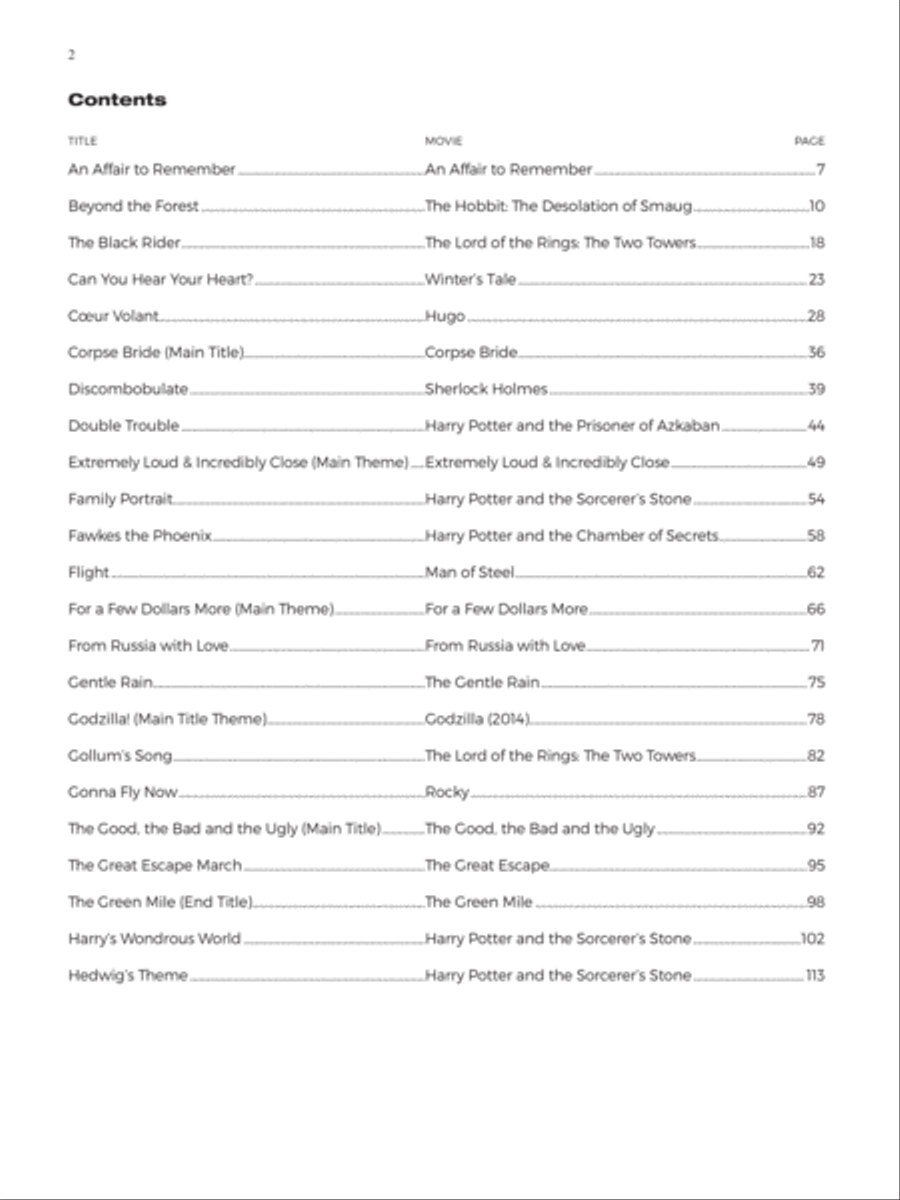Best Movie Themes Best Movie Themes Piano, Vocal, Guitar scores gallery preview page 3