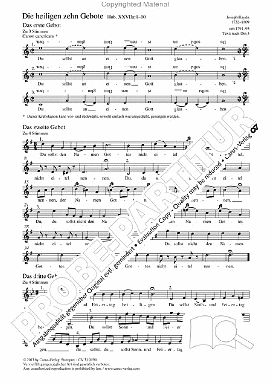 Die heiligen zehn Gebote Voice scores gallery preview page 2