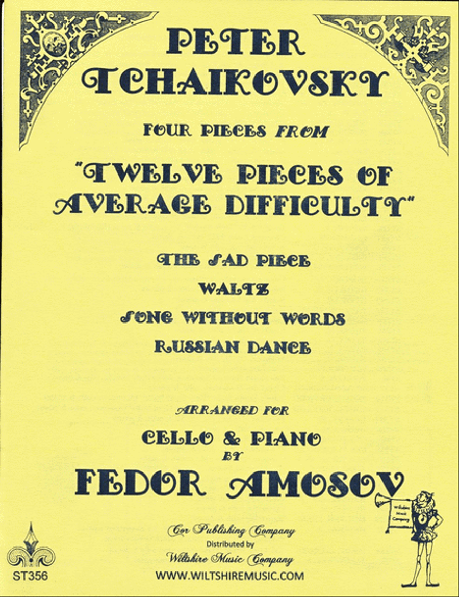 Four Pieces from 12 Pieces of Average Difficulty (Amosov) Piano Accompaniment scores gallery preview page 1