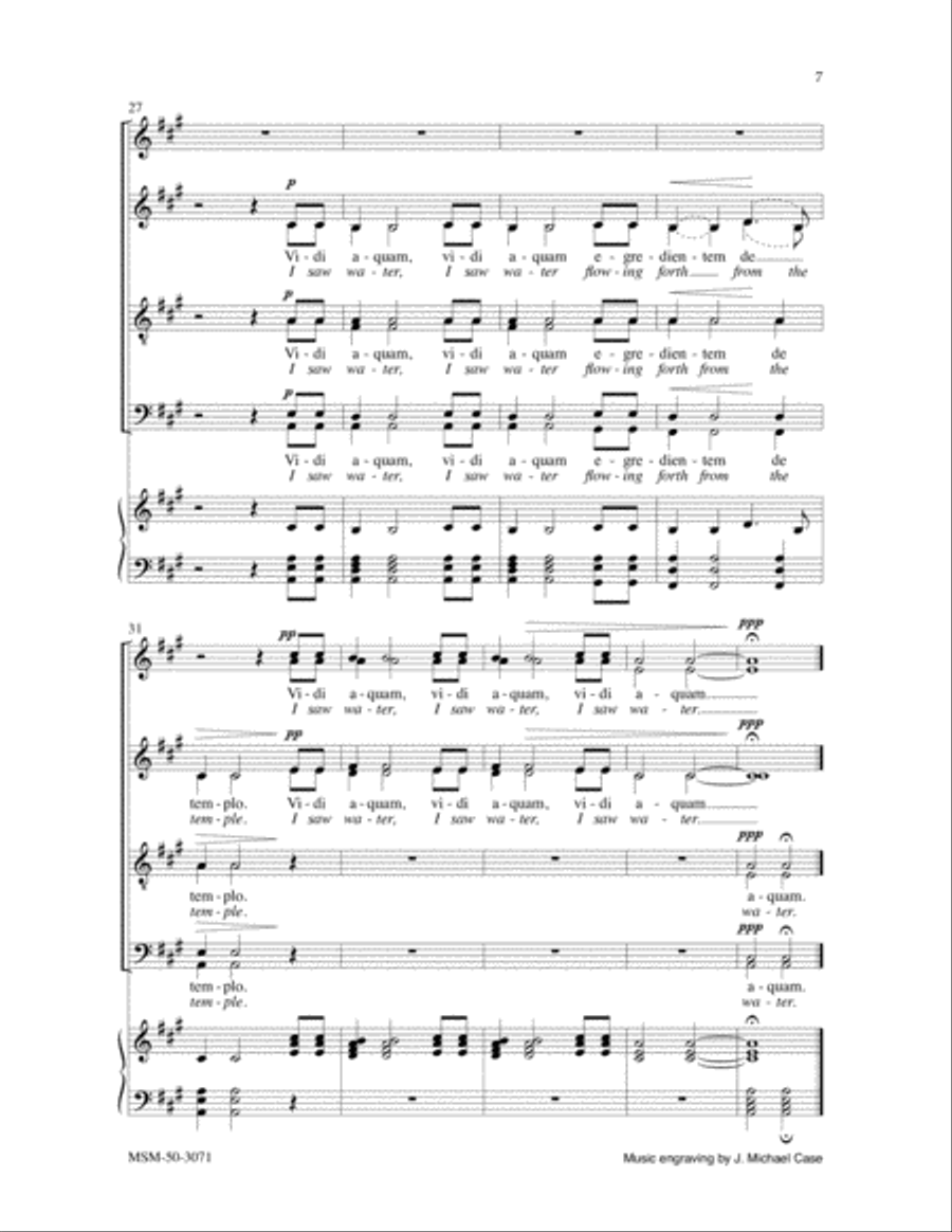 Vidi aquam (I Saw Water) Vidi aquam (I Saw Water) Divisi scores gallery preview page 4