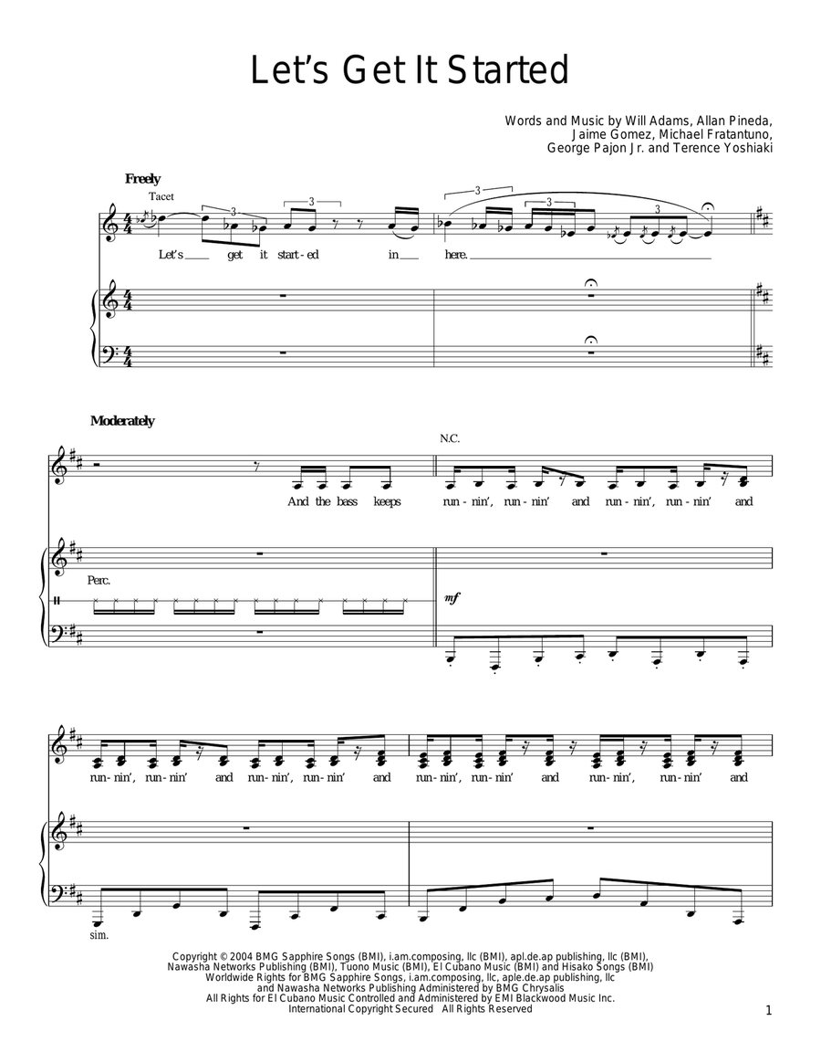 Let's Get It Started Acoustic Guitar scores gallery preview page 1
